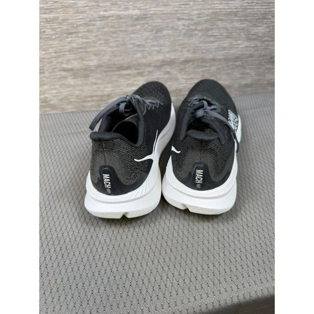 Hoka One One Mach 6 Black Athletic Womens Sneakers 1147810 BWHT Size 9.5B NEW